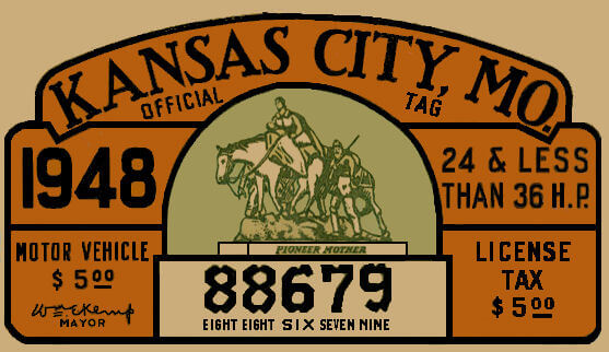 (image for) 1948 Missouri Registration inspection Sticker KC